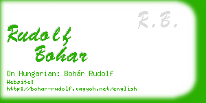 rudolf bohar business card